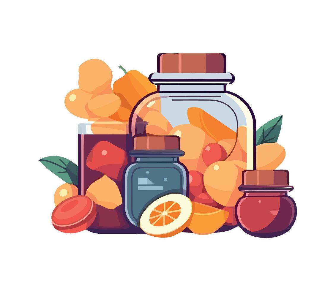 Fresh organic fruits for healthy eating icon isolated vector