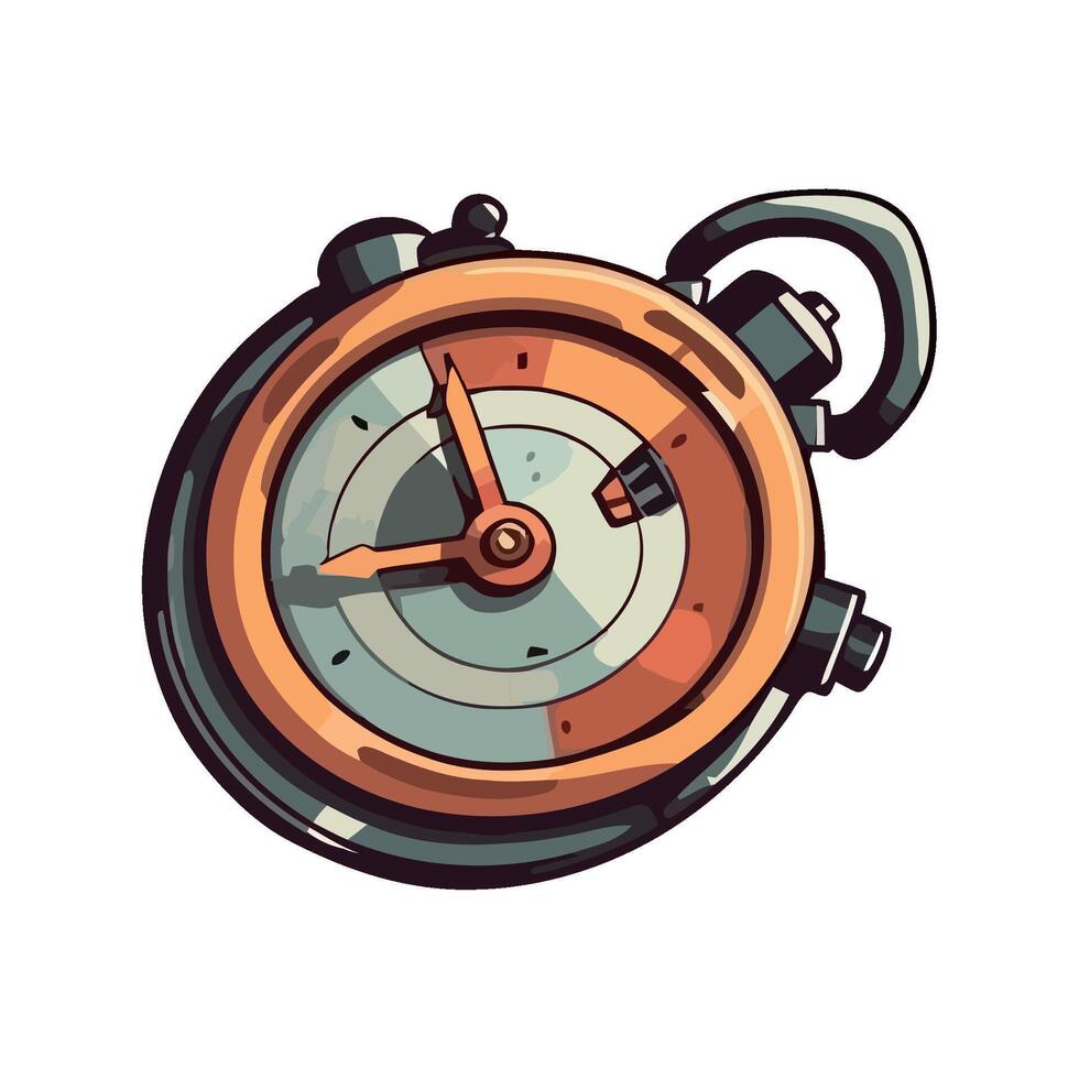 Metallic clock hands time perfectly icon isolated vector
