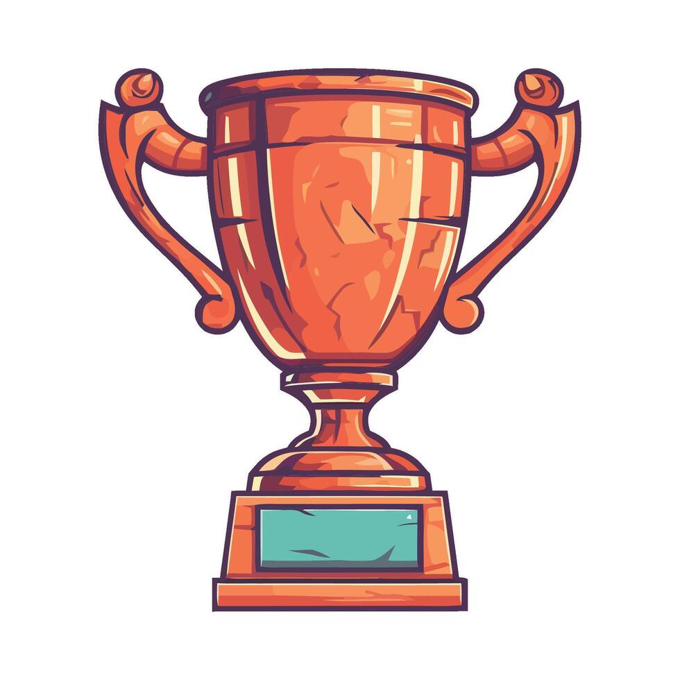 trophy, first place achievement in competition icon isolated vector