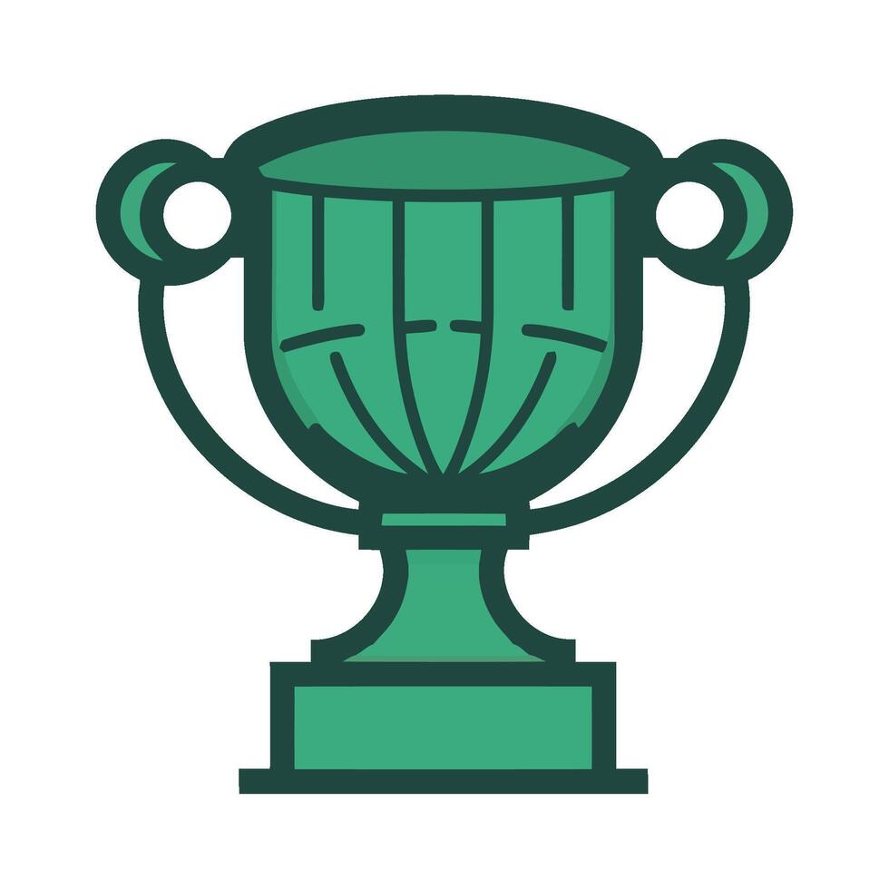 First place trophy, symbol of achievement and triumph icon vector