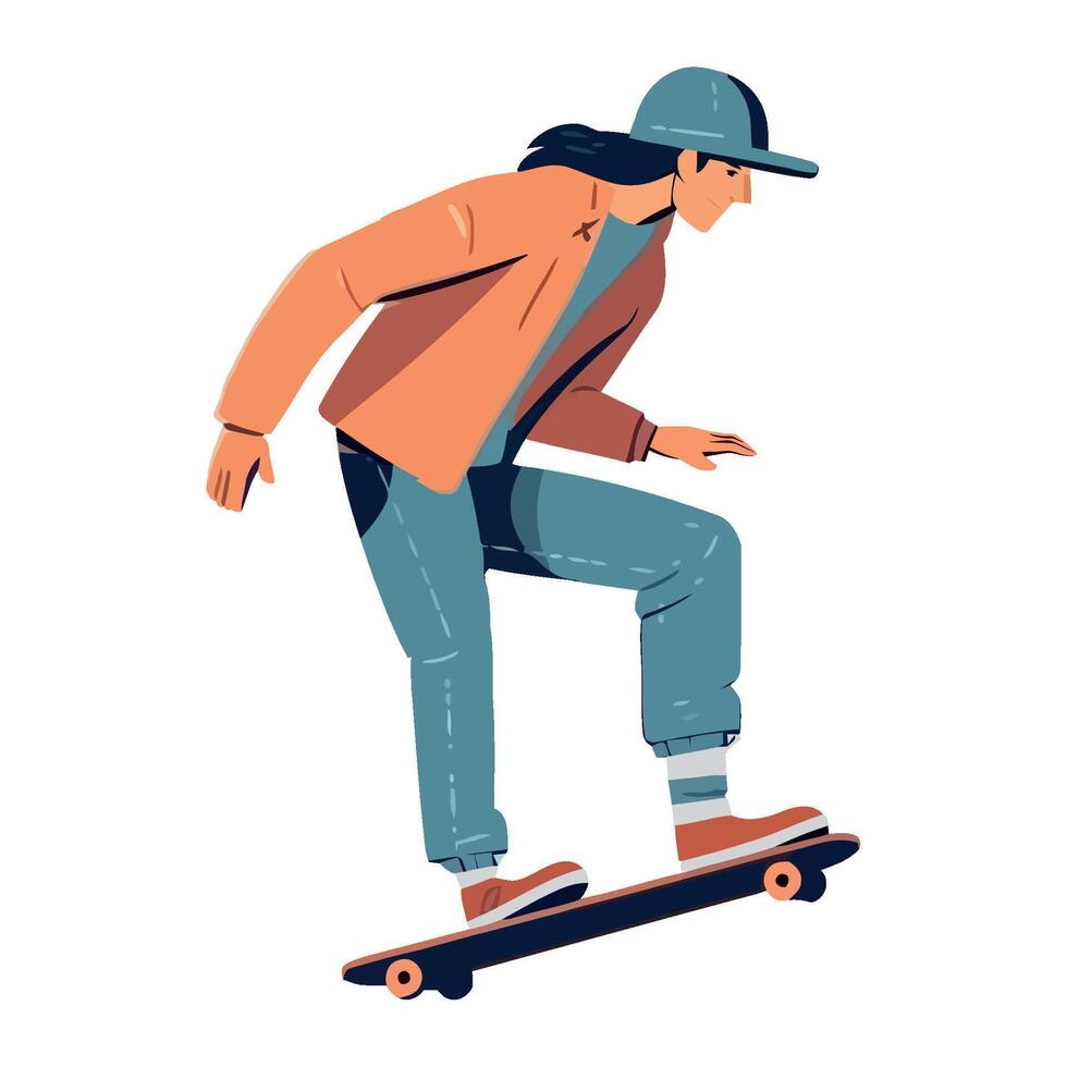 One person riding skateboard icon isolated vector