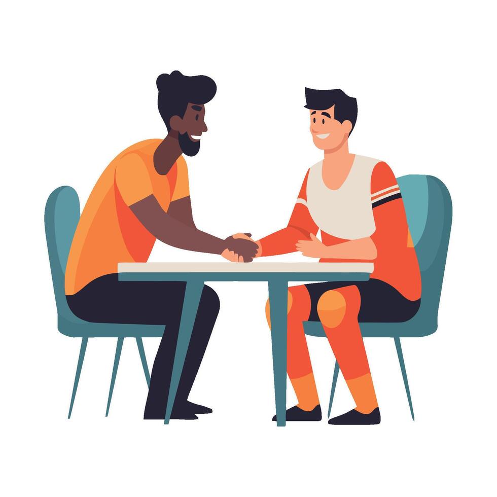 Successful business handshake, teamwork icon isolated vector