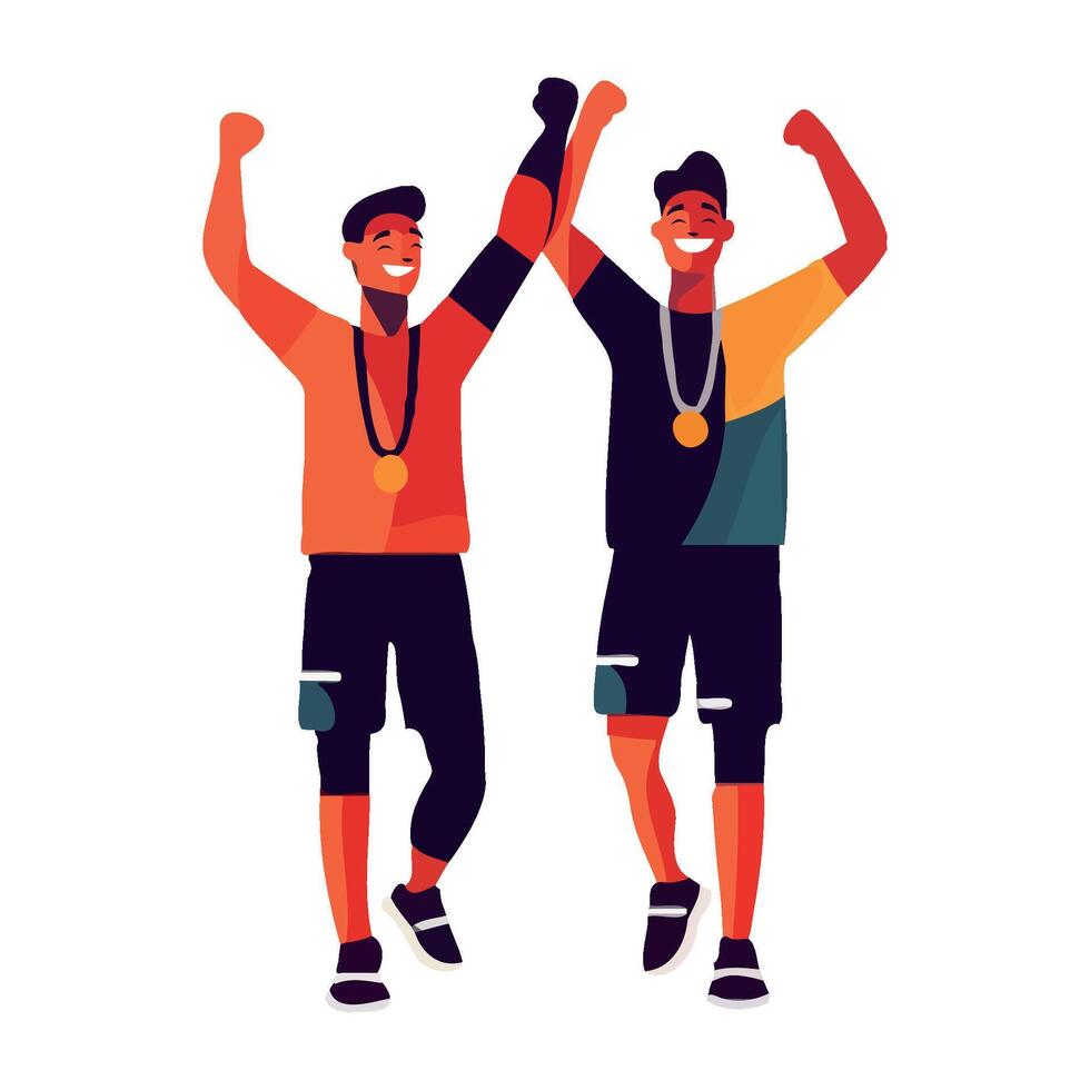 Teamwork and strength lead to championship success icon isolated vector