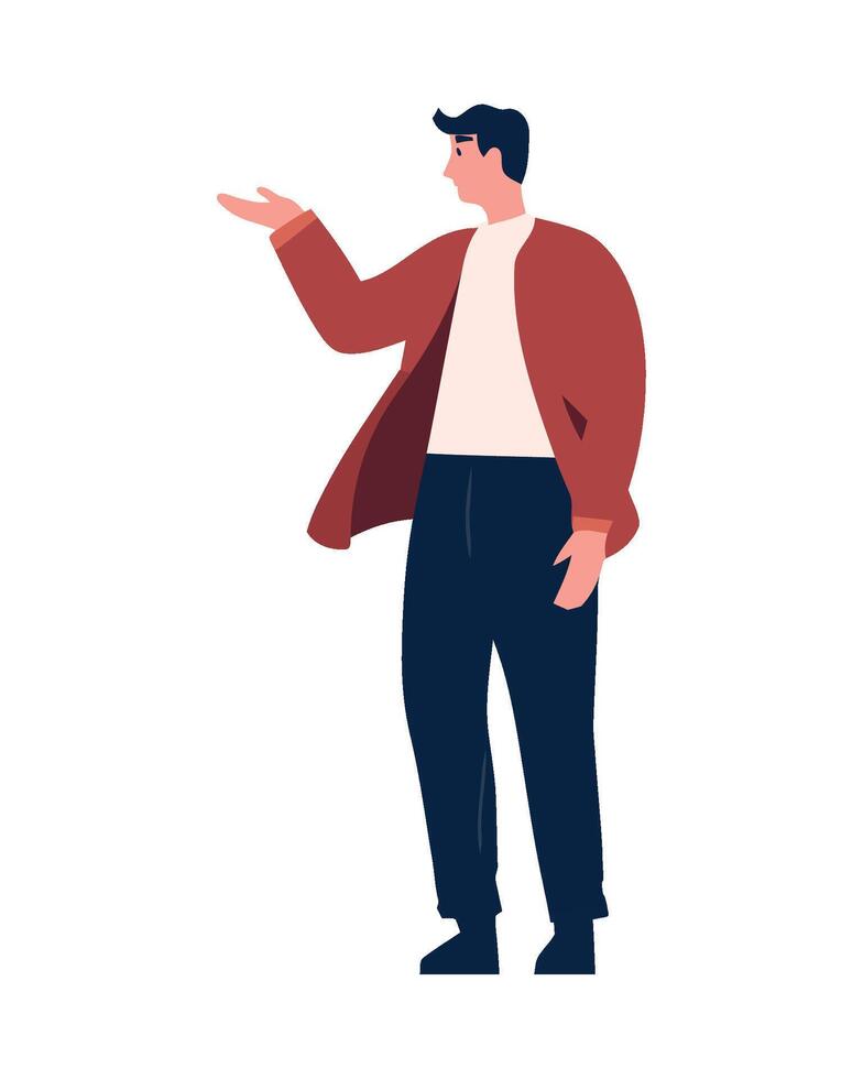 Successful businessman standing tall icon isolated vector