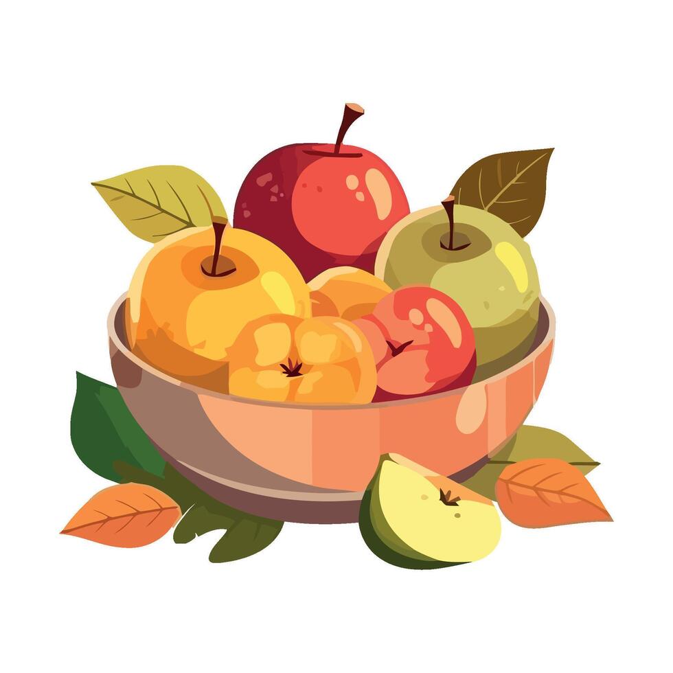 Fresh organic, ripe and juicy fruits icon isolated vector