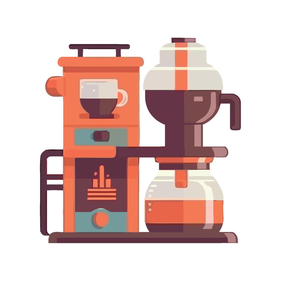 Cappuccino mug icon, gourmet coffee maker icon isolated vector