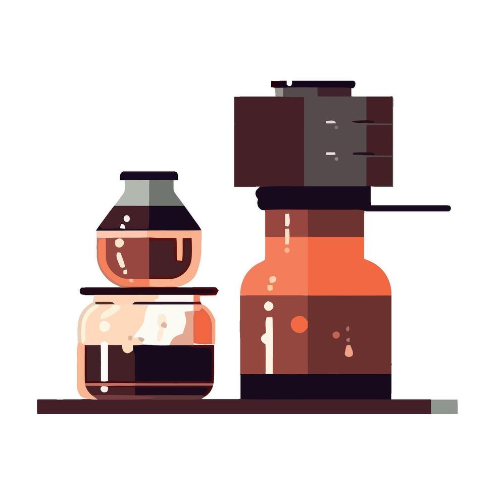 coffee maker and bottle icon icon isolated vector