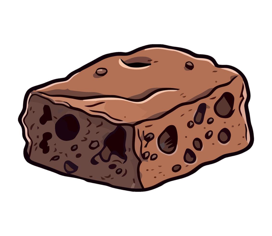 Gourmet chocolate dessert on white background icon isolated vector