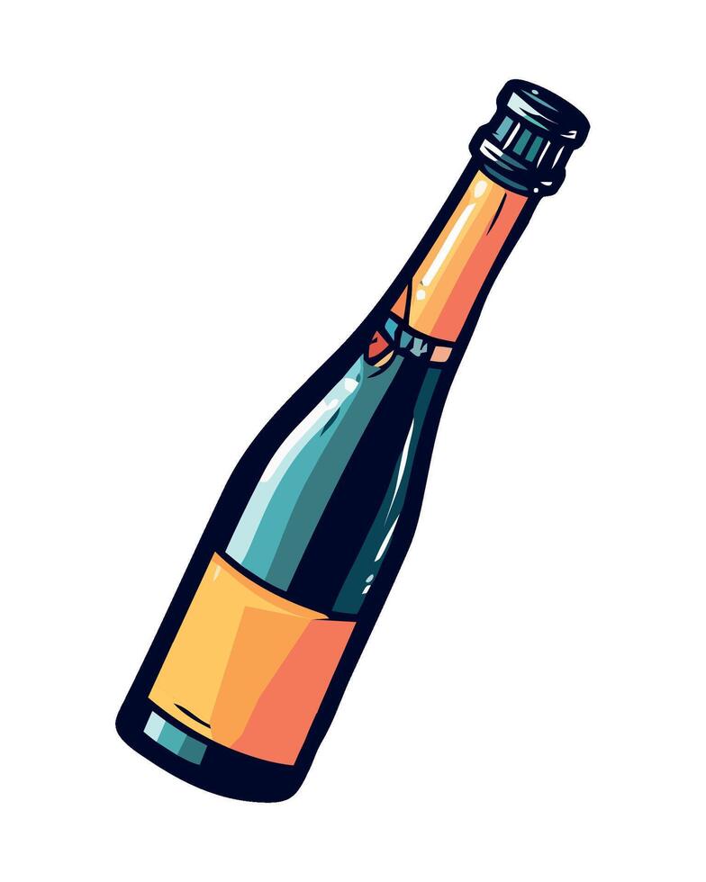 Wine bottle icon symbolizes celebration and alcohol icon isolated vector