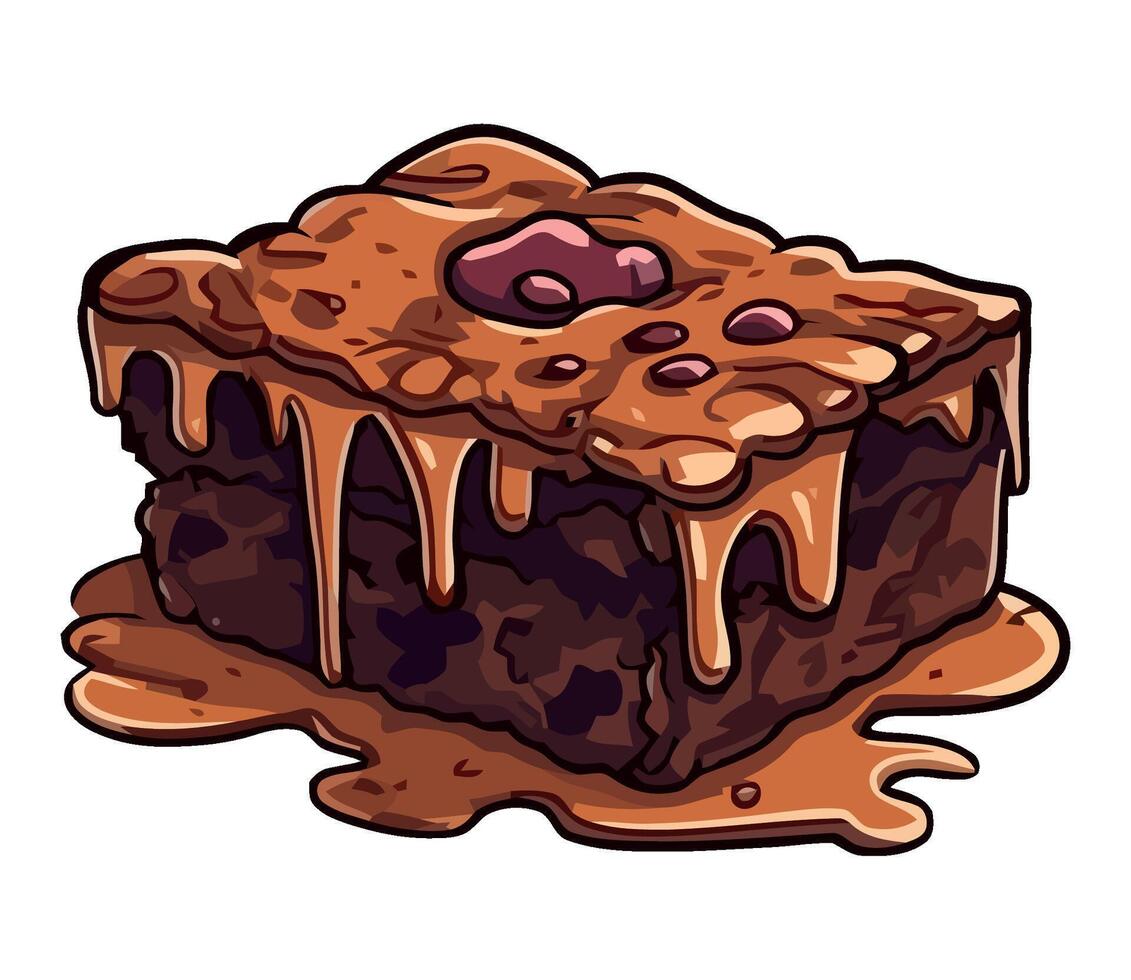 Sweet chocolate dessert with creamy icing icon isolated vector