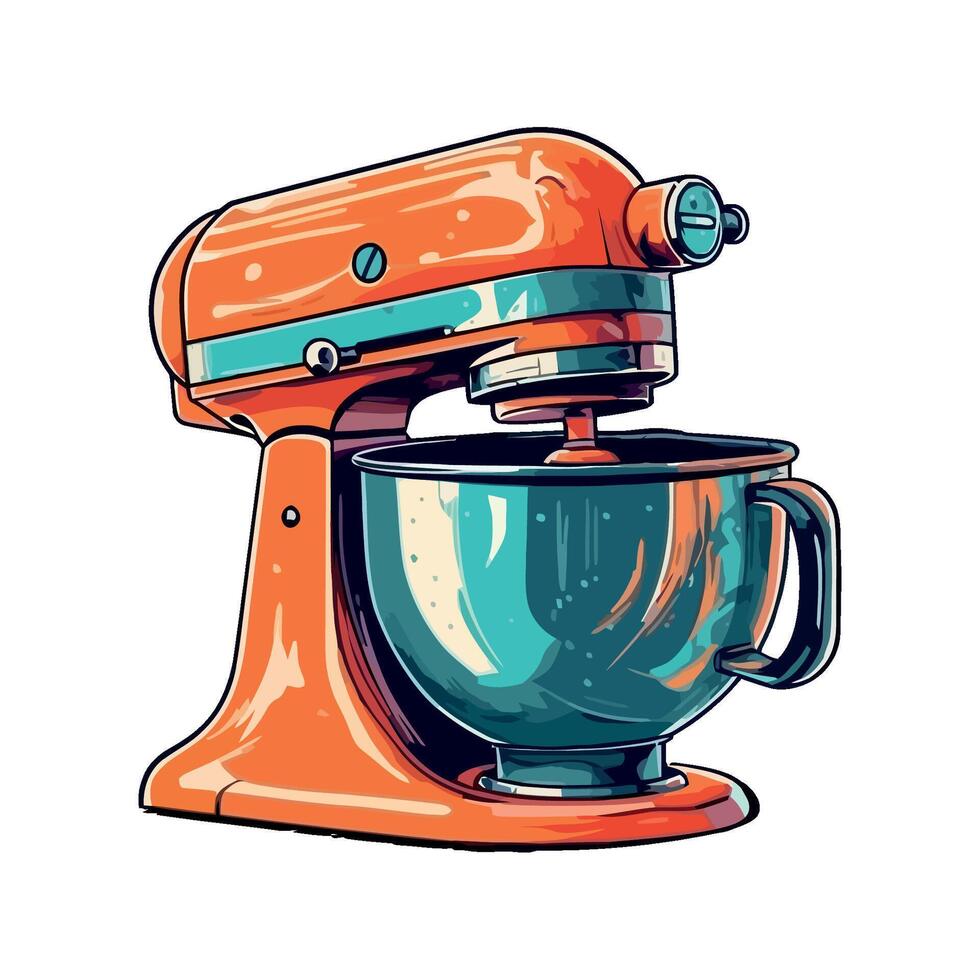 modern electric mixer, kitchen utensil icon isolated vector