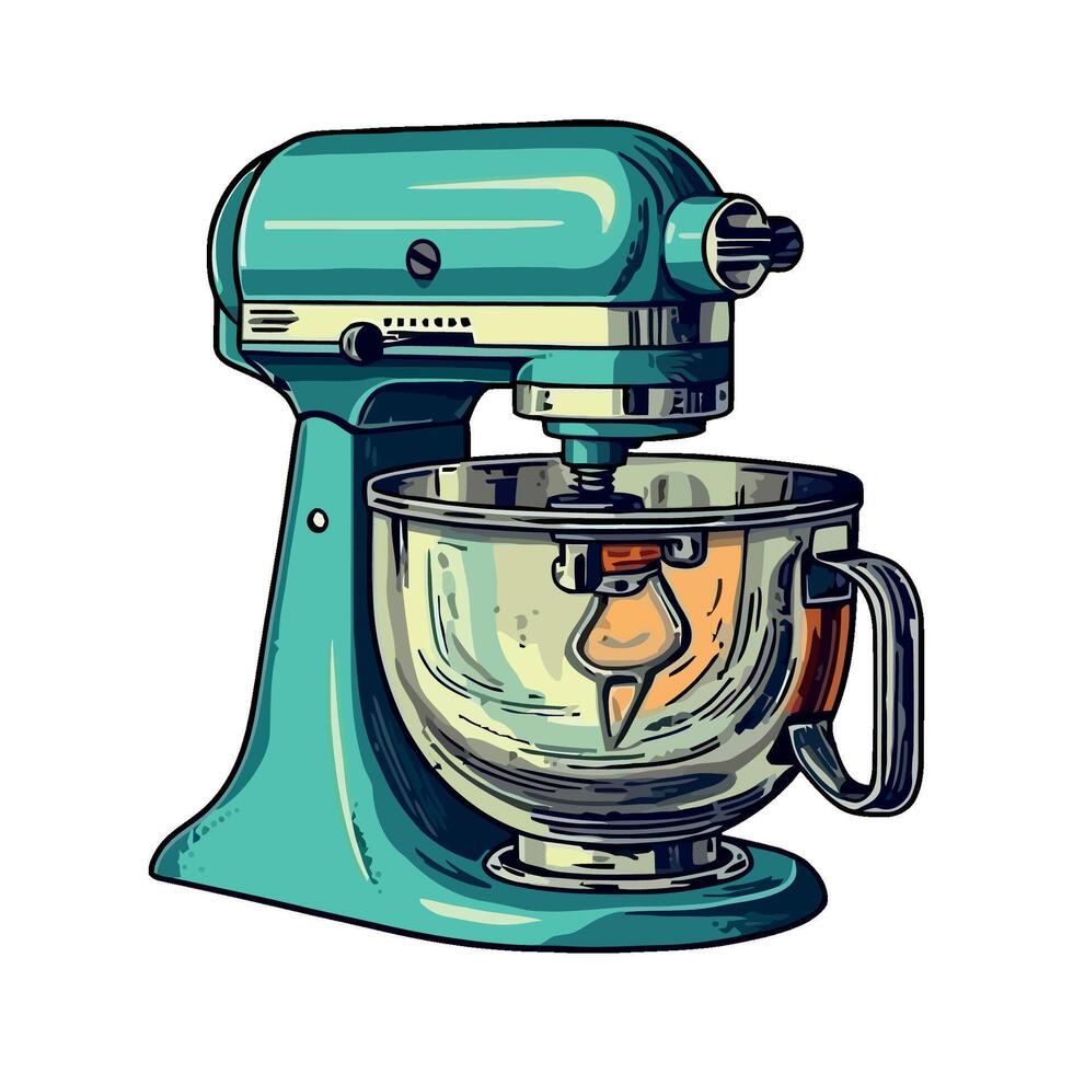Hand drawn of Electric mixer equipment icon isolated vector