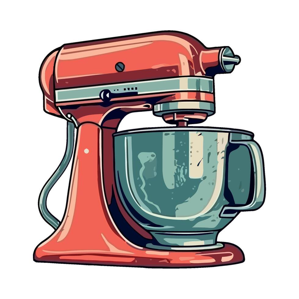 Electric mixer appliance kitchen icon isolated vector