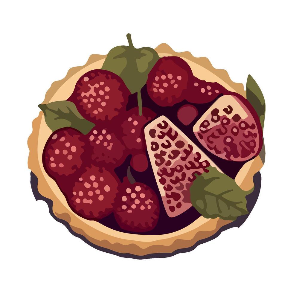 Fresh strawberry dessert, a sweet summer treat icon isolated vector