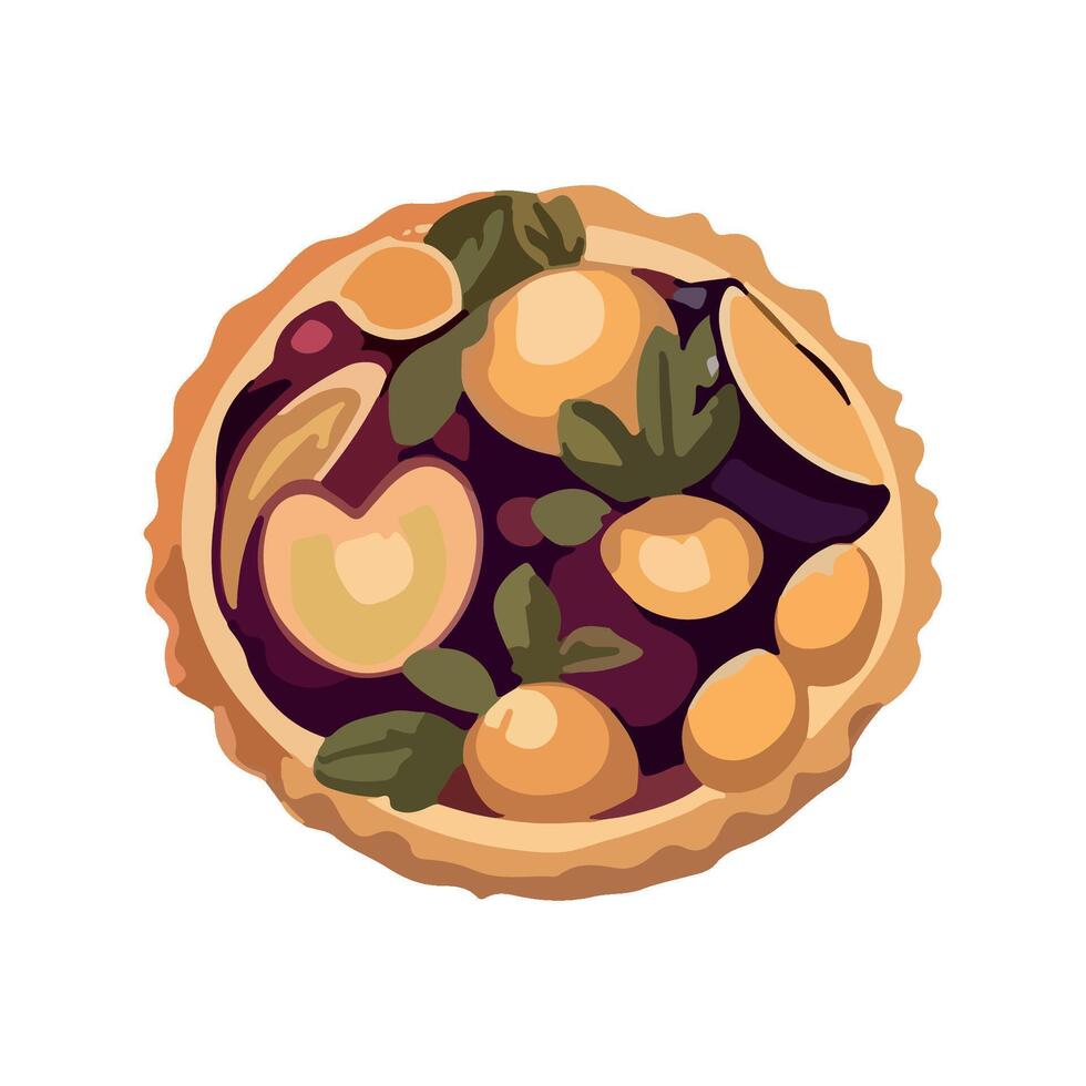 Fresh organic fruit and nuts illustration icon isolated vector
