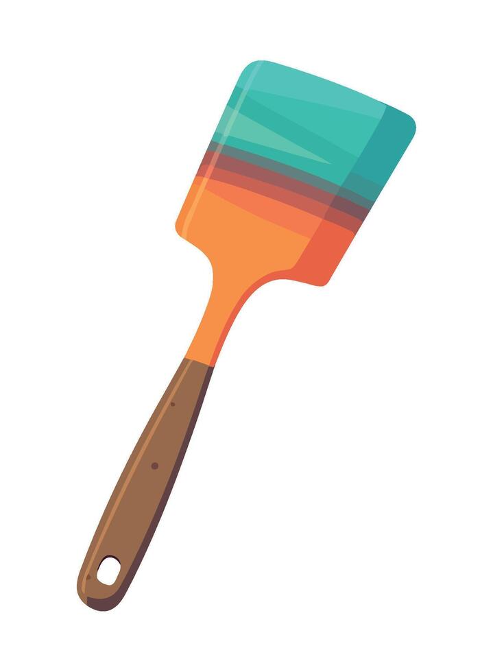 Wooden spatula, a kitchen work tool essential icon isolated vector