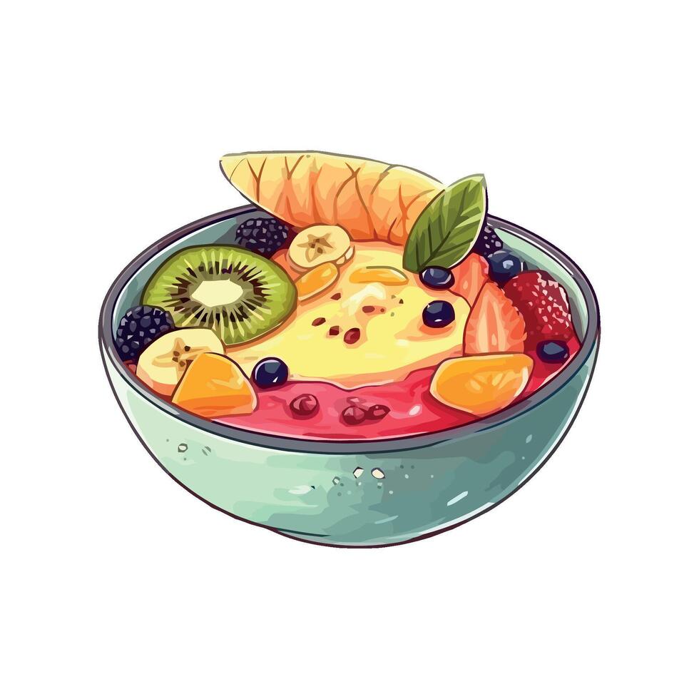 Fresh berries in a bowl, a gourmet delight icon isolated vector