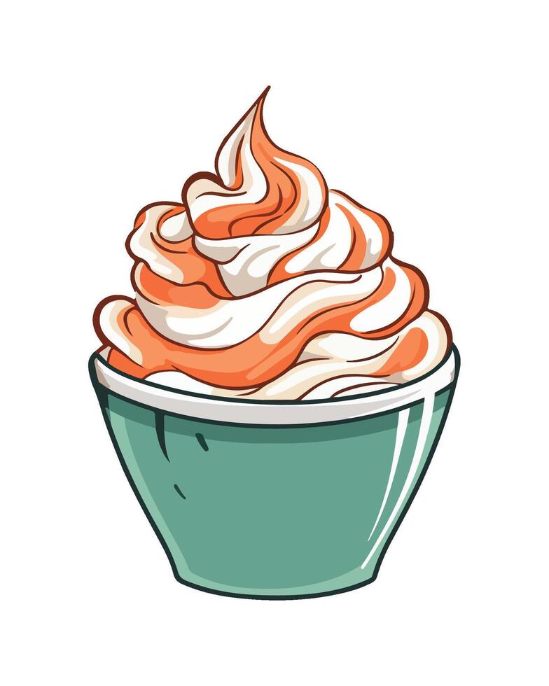 Fresh organic sweet ice cream icon isolated vector