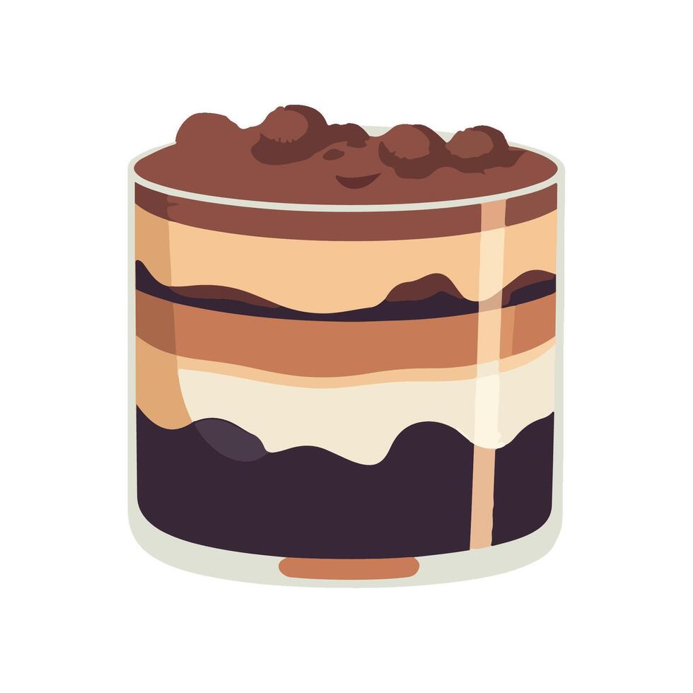 Gourmet chocolate dessert with creamy vanilla ice icon isolated vector