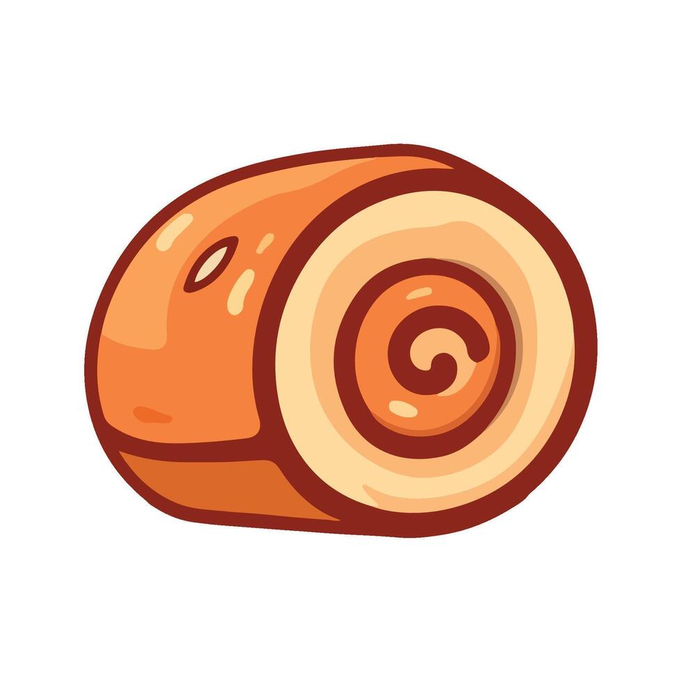 sweet baked roll isolated on white background icon vector