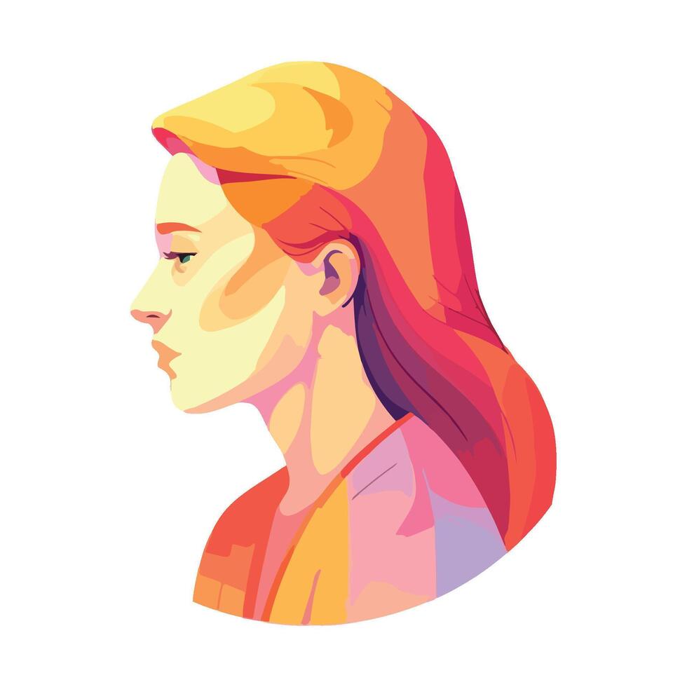 Beautiful woman in fashion with blond hair icon isolated vector