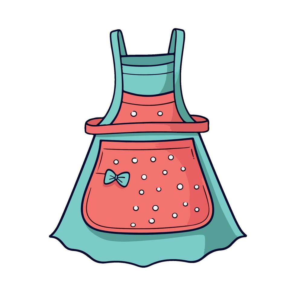 Cute apron with bow and pocket icon isolated vector