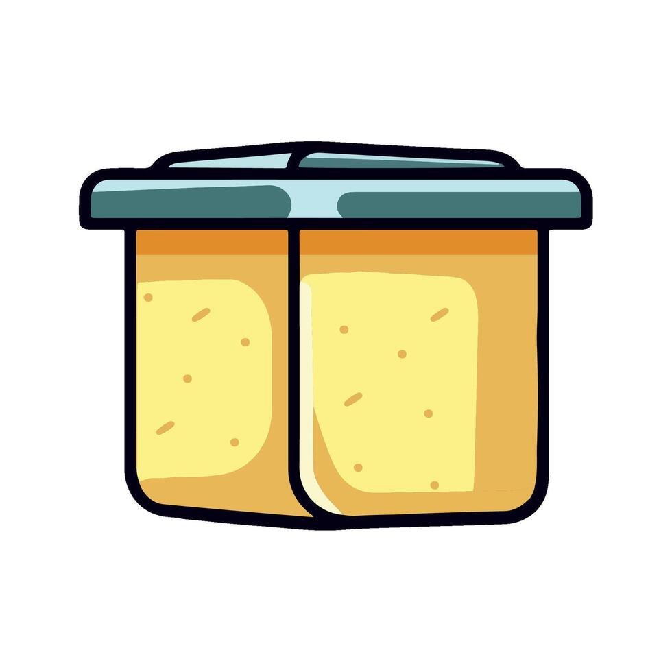 Gourmet meal in yellow container with lid icon isolated vector