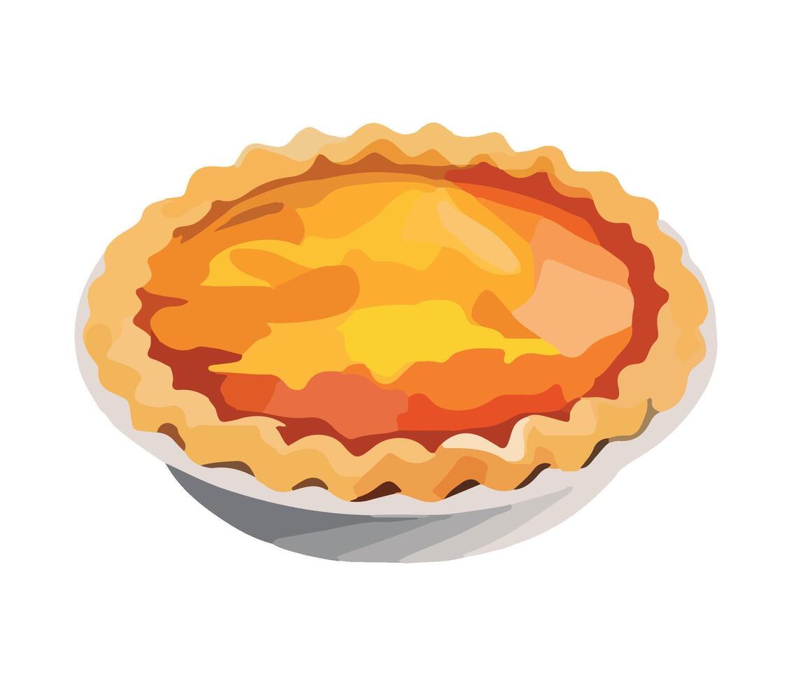 Homemade sweet pie with fresh berry decoration icon isolated vector
