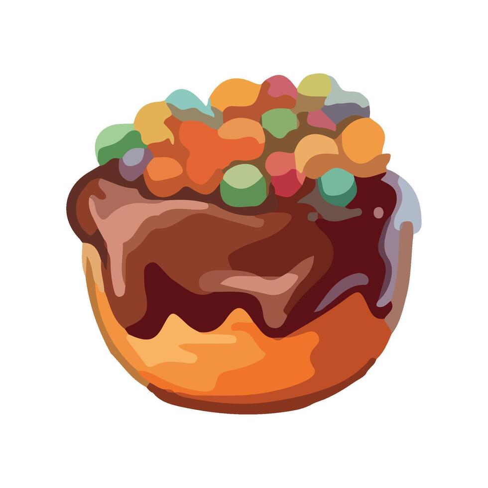Homemade cupcake, celebration with sweet food icon isolated vector