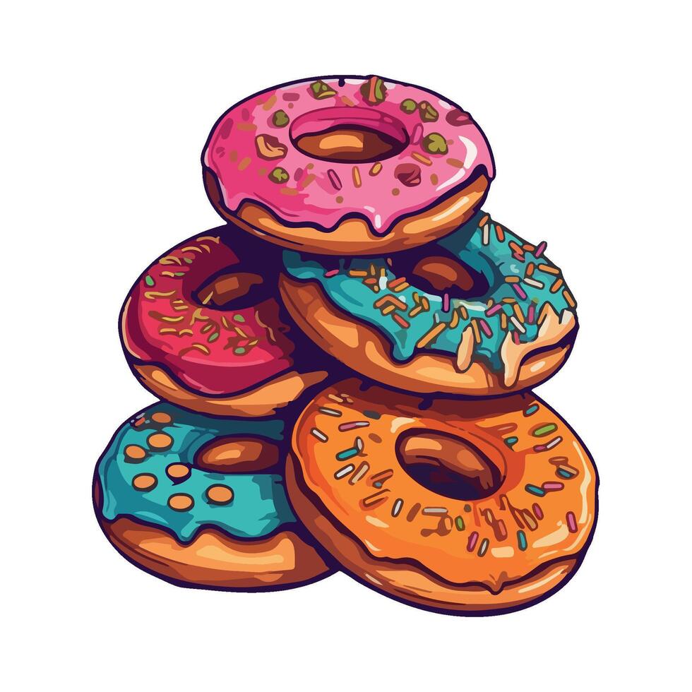 Sweet donuts dessert and pastry icon isolated vector