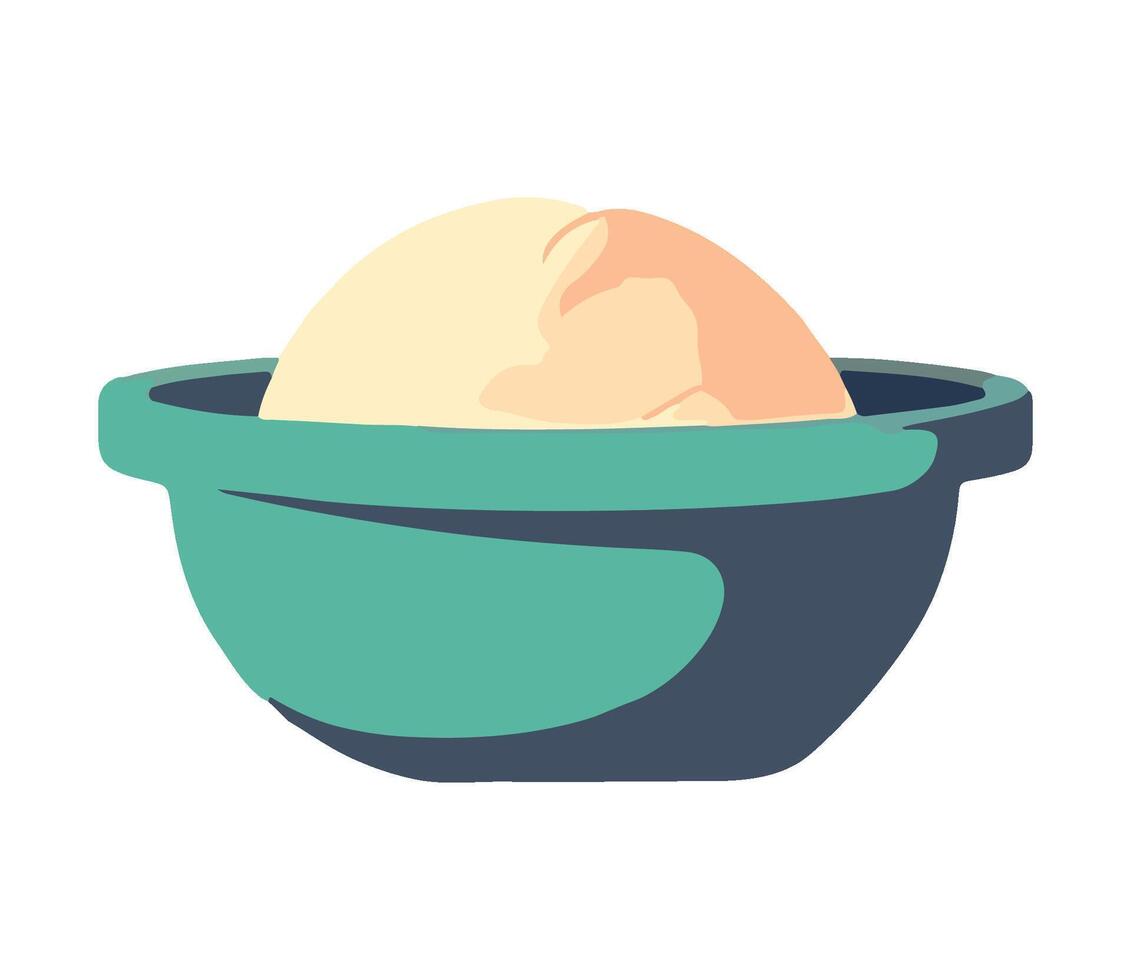 Fresh organic meal in gourmet crockery bowl icon isolated vector