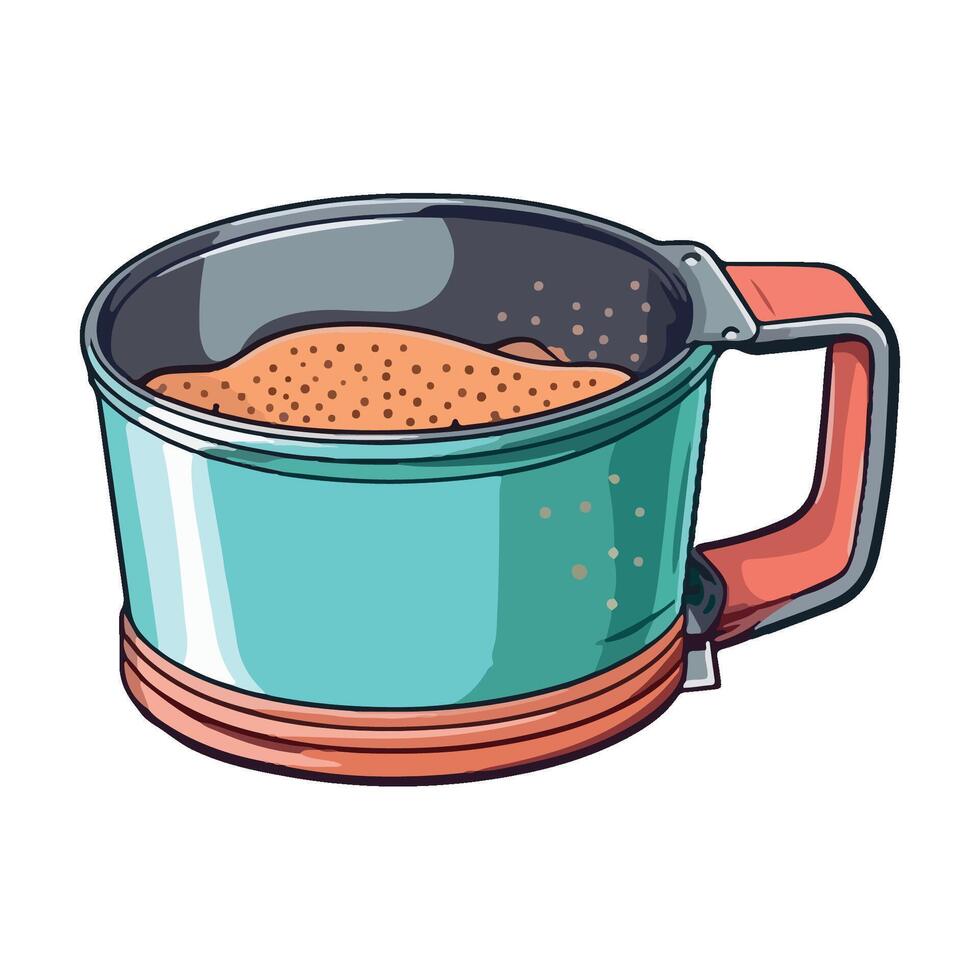 Hand holding gourmet coffee mug icon isolated vector