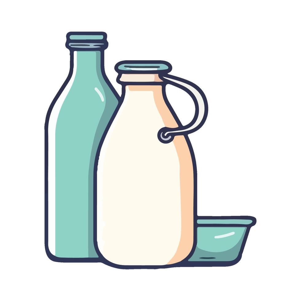 Fresh milk in glass bottle icon isolated vector