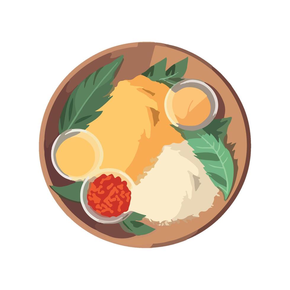 Fresh meal with organic vegetables and herbs icon isolated vector