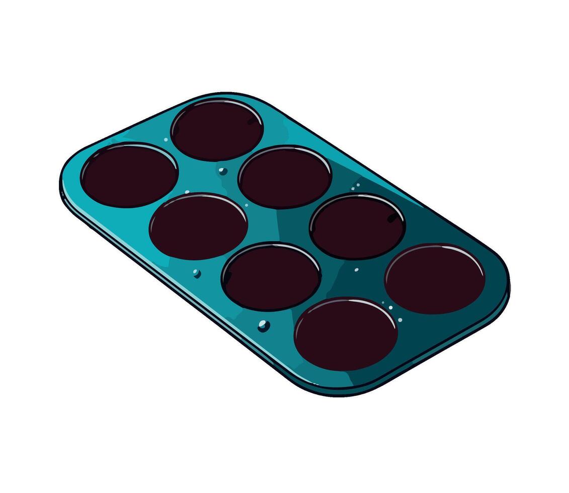 cupcake tray metal design icon isolated vector