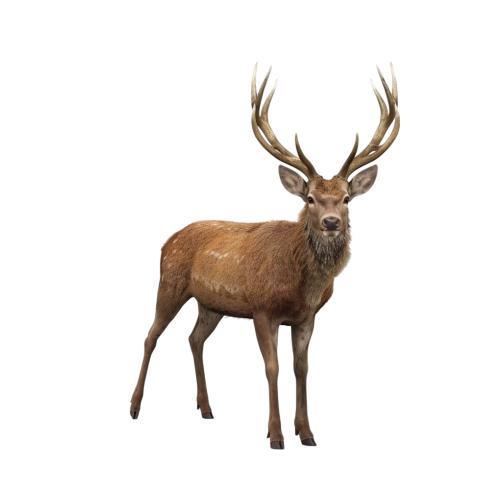 Stag Deer in Front of Transparent Background AI-Generative png