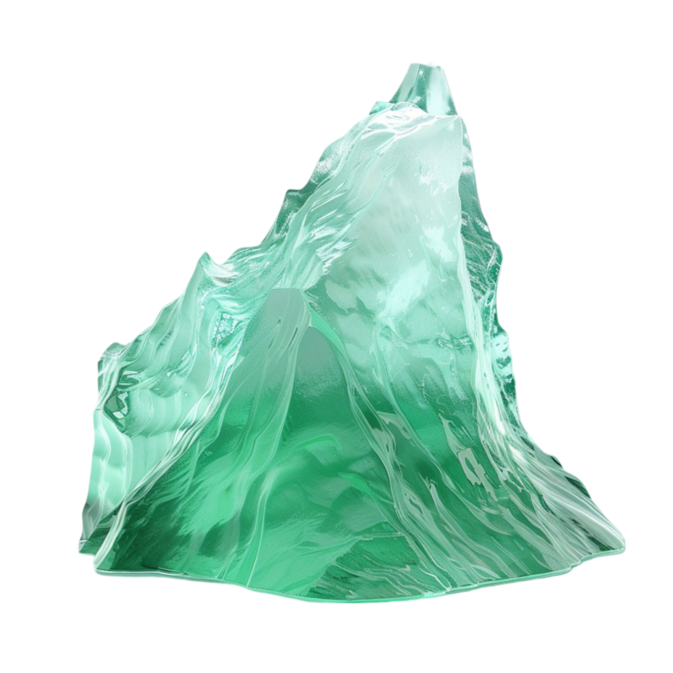 Green Iceberg Isolated on Transparent Background AI-Generative png