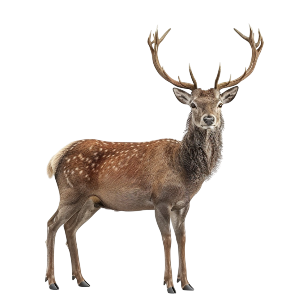 Deer Standing on Transparent Background AI-Generative png