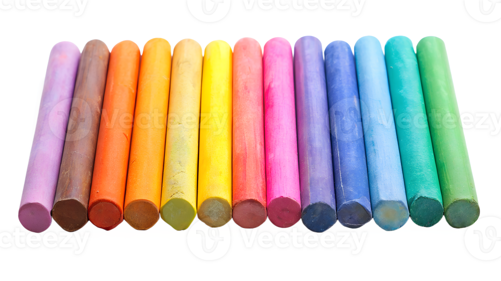 set of Chalk color set isolated on a translucent background png