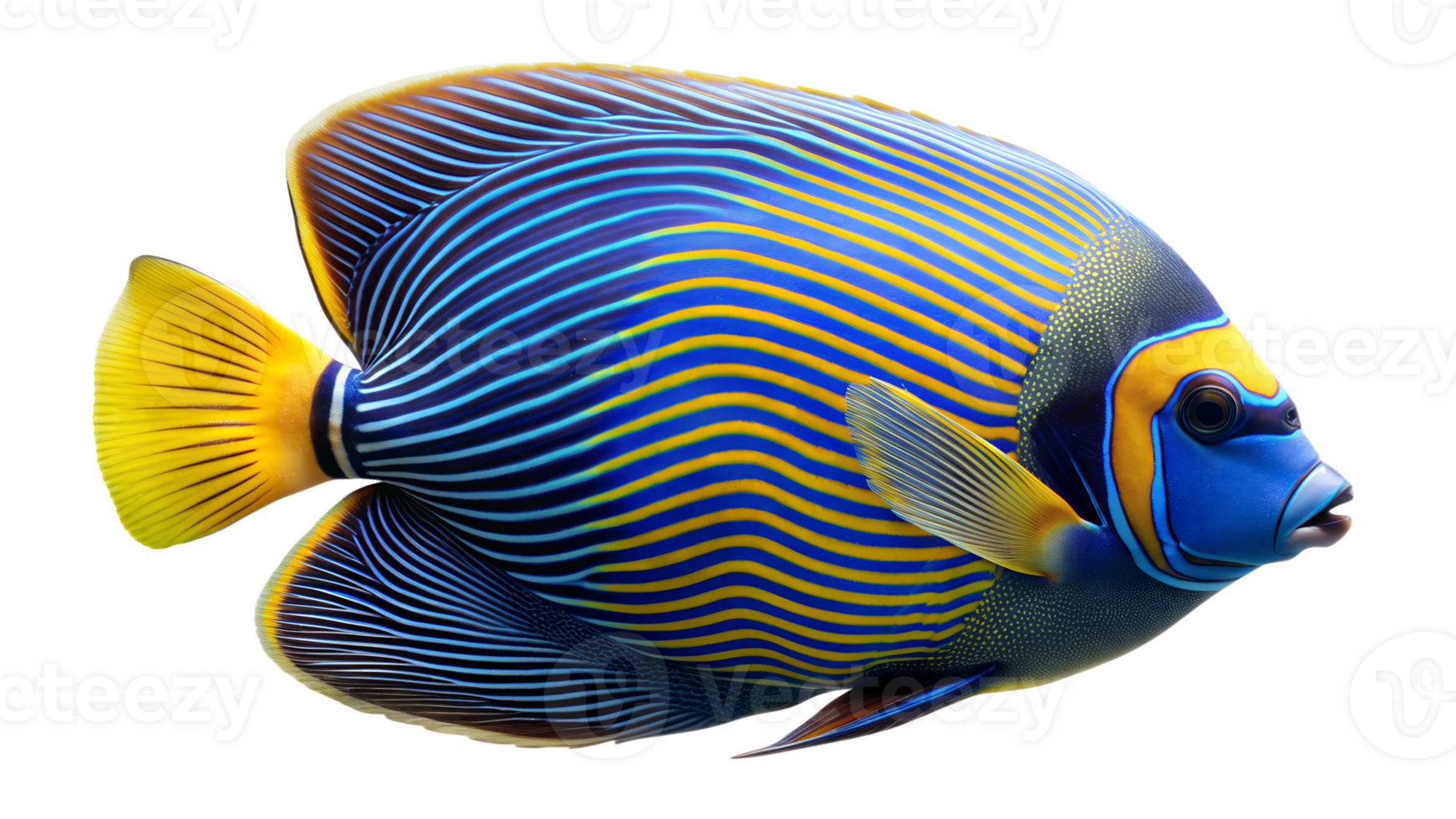 Emperor Angelfish isolated on background png