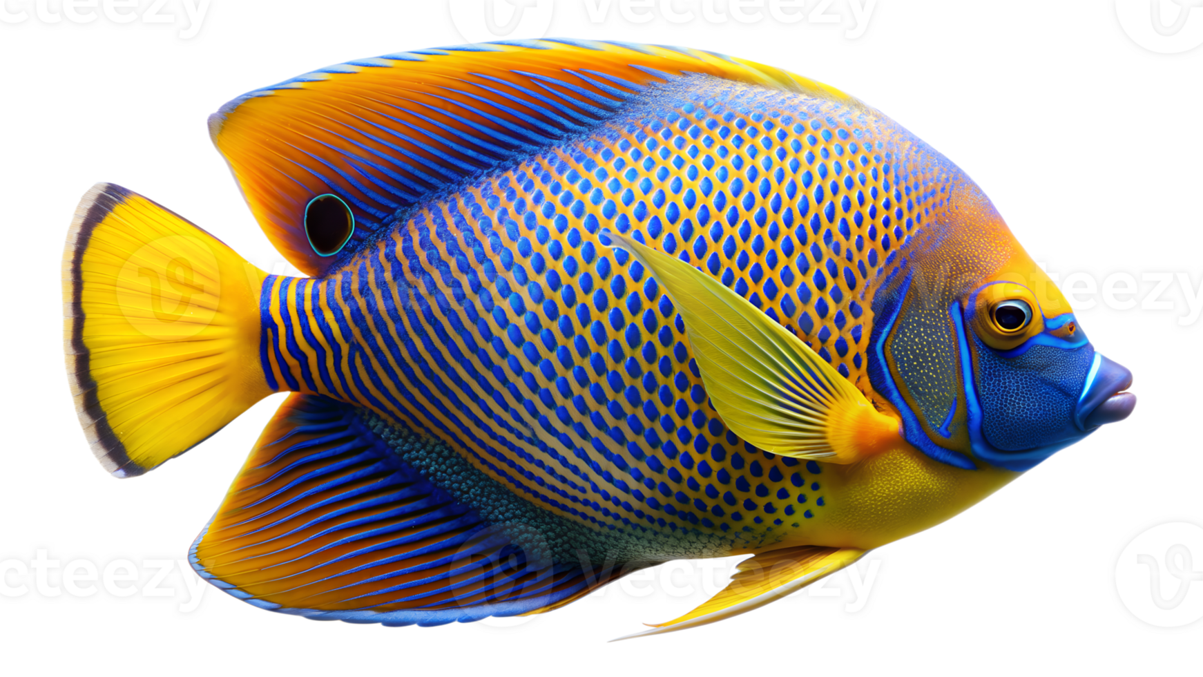 Majestic Angelfish isolated on background png