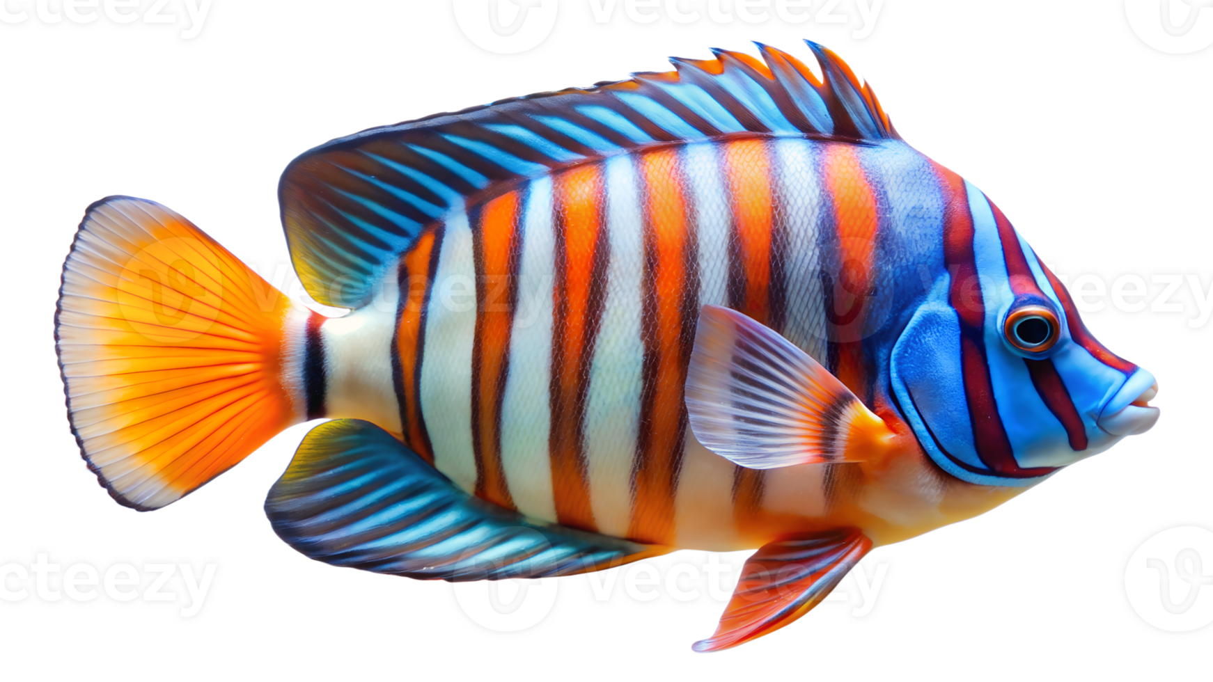 Harlequin Tuskfish isolated on background png
