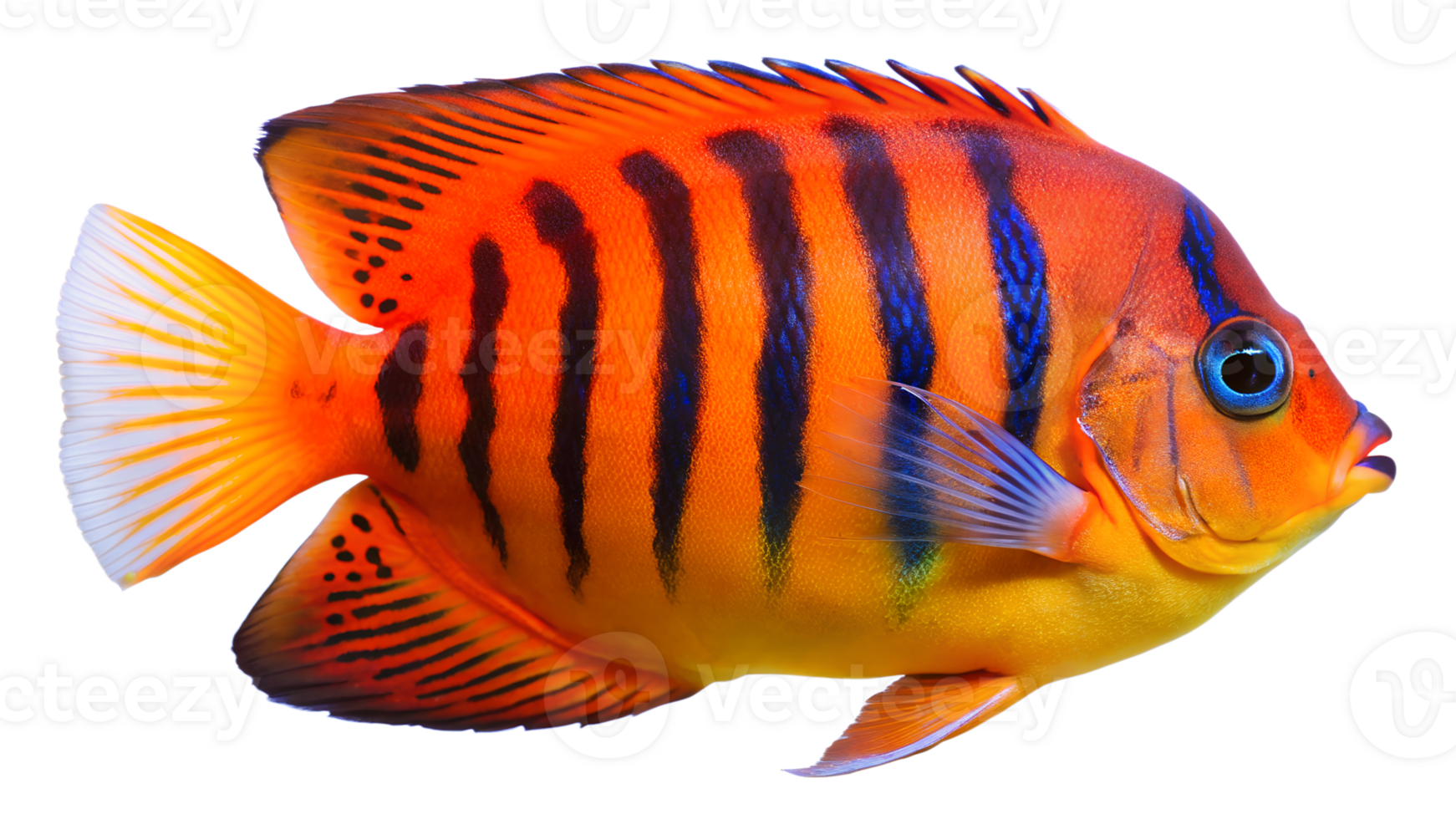 Flame Angelfish isolated on background png