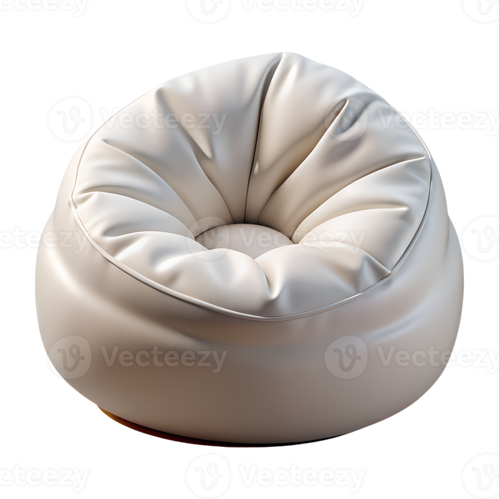 white bean bag isolated on a translucent background png