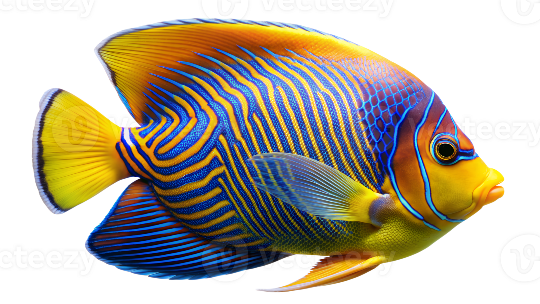Majestic Angelfish isolated on background png