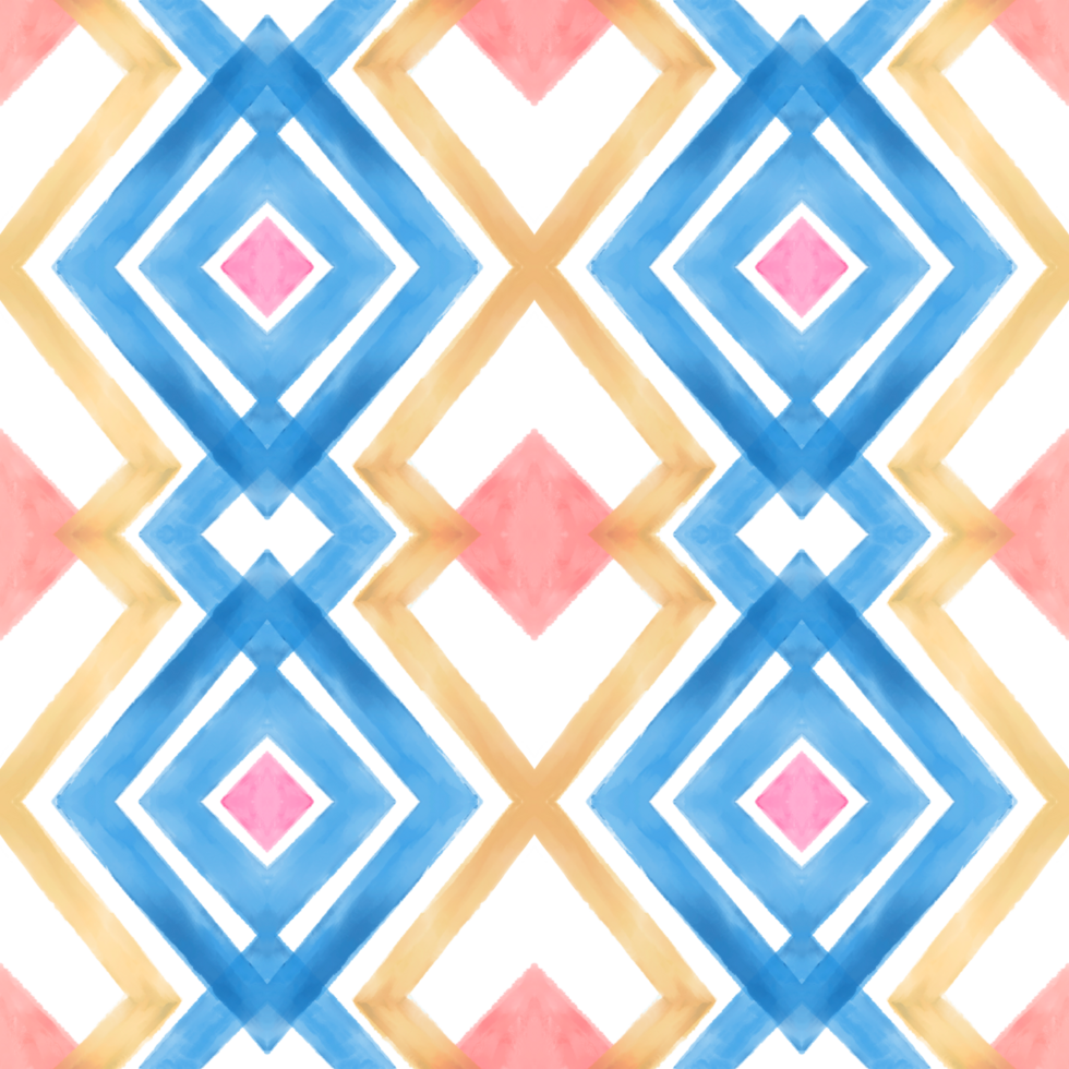 Hand drawn Ikat geometric colorful ornament arrangement Tribal ethnic texture. Seamless pattern in Aztec style. png