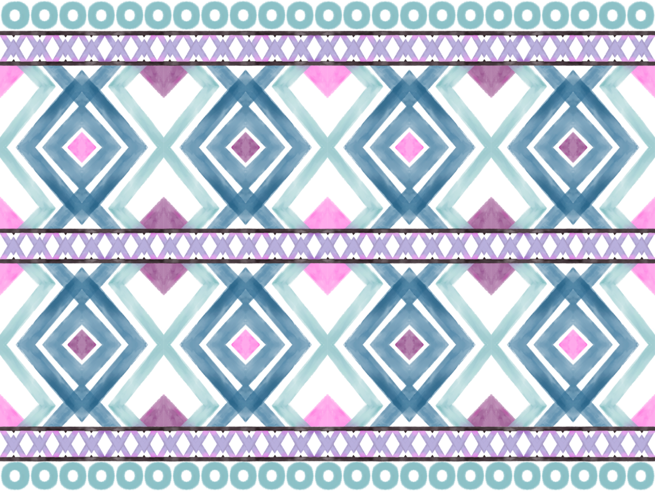 Hand drawn Ikat geometric colorful ornament arrangement Tribal ethnic texture. Seamless pattern in Aztec style. png