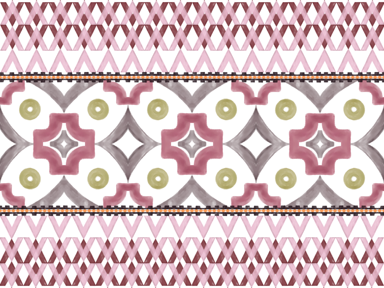 Hand drawn Ikat geometric colorful ornament arrangement Tribal ethnic texture. Seamless pattern in Aztec style. png