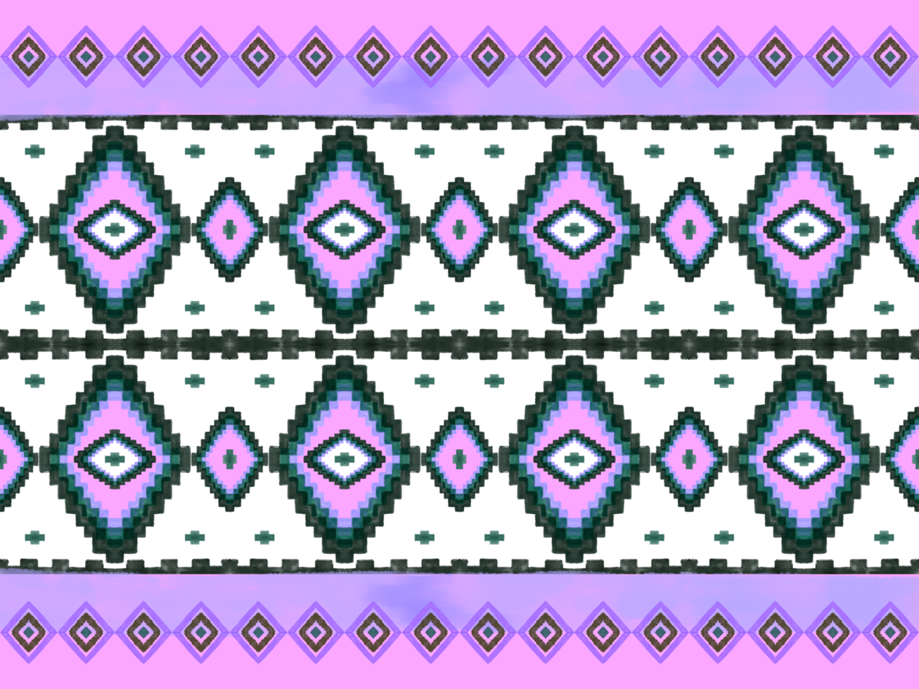 Hand drawn Ikat geometric colorful ornament arrangement Tribal ethnic texture. Seamless pattern in Aztec style. png