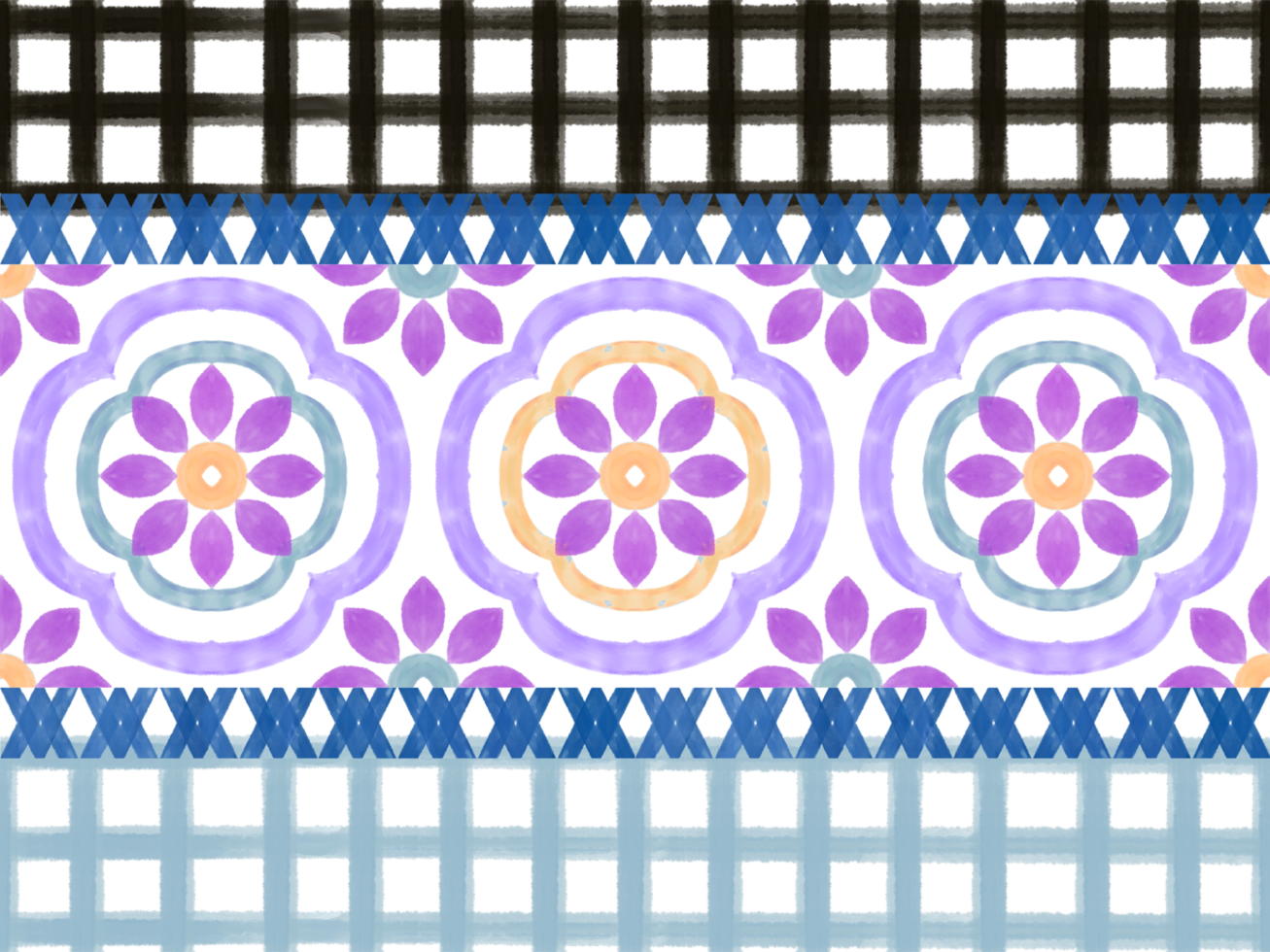 Hand drawn Ikat geometric colorful ornament arrangement Tribal ethnic texture. Seamless pattern in Aztec style. png